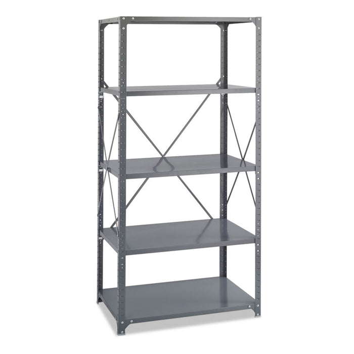 Commercial Steel Shelving Unit, Five-Shelf, 36w x 24d x 75h, Dark Gray