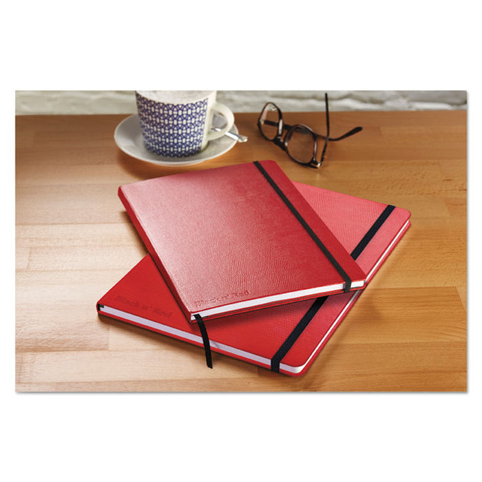 Red Casebound Hardcover Notebook, Wide/Legal Rule, Red Cover, 8.25 x 5.75, 71 Sheets