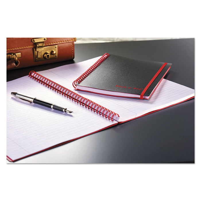 Twin Wire Poly Cover Notebook, Wide/Legal Rule, Black Cover, 5.88 x 4.13, 70 Sheets