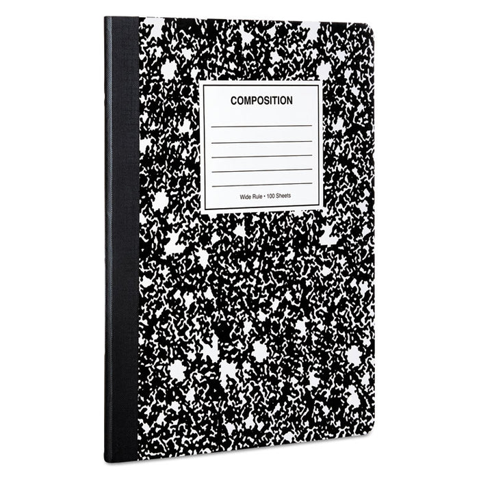 Composition Book, Wide/Legal Rule, Black Marble Cover, 9.75 x 7.5, 100 Sheets