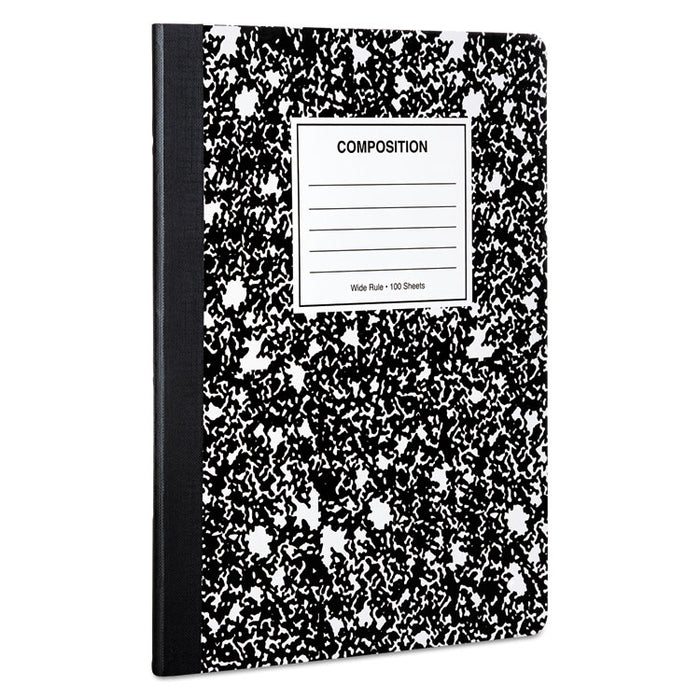 Composition Book, Wide/Legal Rule, Black Marble Cover, 9.75 x 7.5, 100 Sheets, 6/Pack