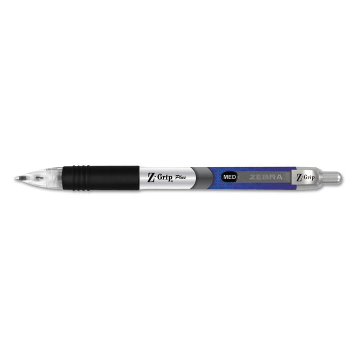 Z-Grip Plus Retractable Ballpoint Pen, Medium 1mm, Blue Ink/Barrel, Dozen