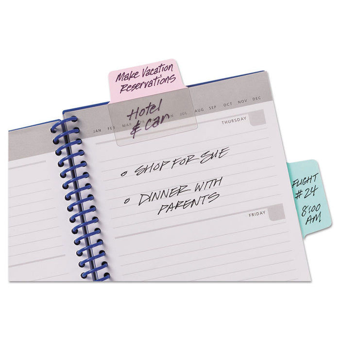 Ultra Tabs Repositionable Big Tabs, 1/5-Cut Tabs, Assorted Pastels, 2" Wide, 20/Pack