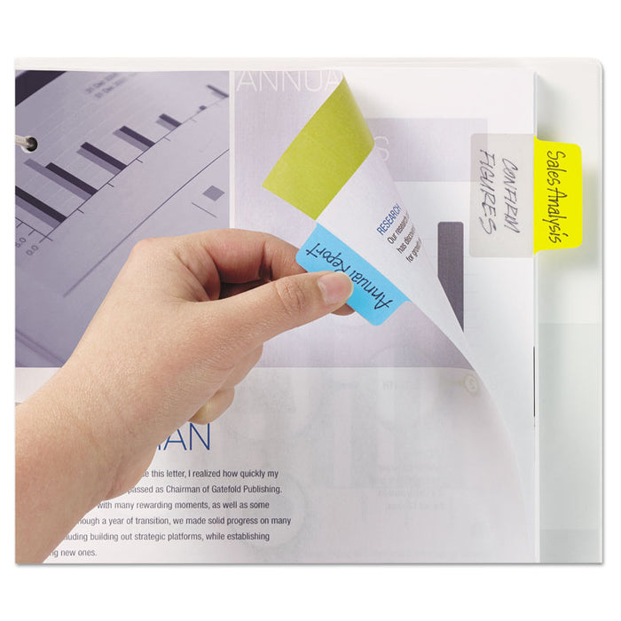 Ultra Tabs Repositionable Tabs, Big Tabs: 2" x 1.75", 1/5-Cut, Assorted Primary Colors, 20/Pack