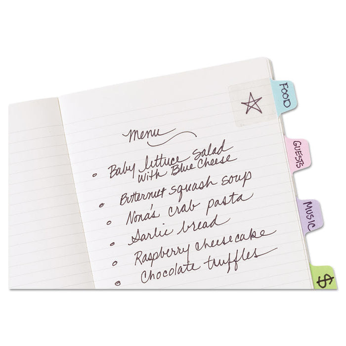 Ultra Tabs Repositionable Tabs, Mini Tabs: 1" x 1.5", 1/5-Cut, Assorted Pastel Colors, 40/Pack