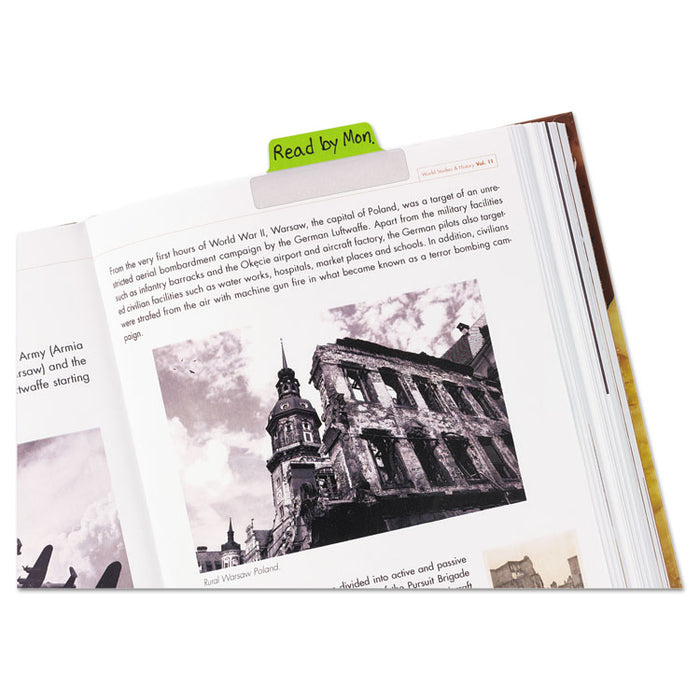 Ultra Tabs Repositionable Tabs, Margin Tabs: 2.5" x 1", 1/5-Cut, Assorted Neon Colors, 24/Pack