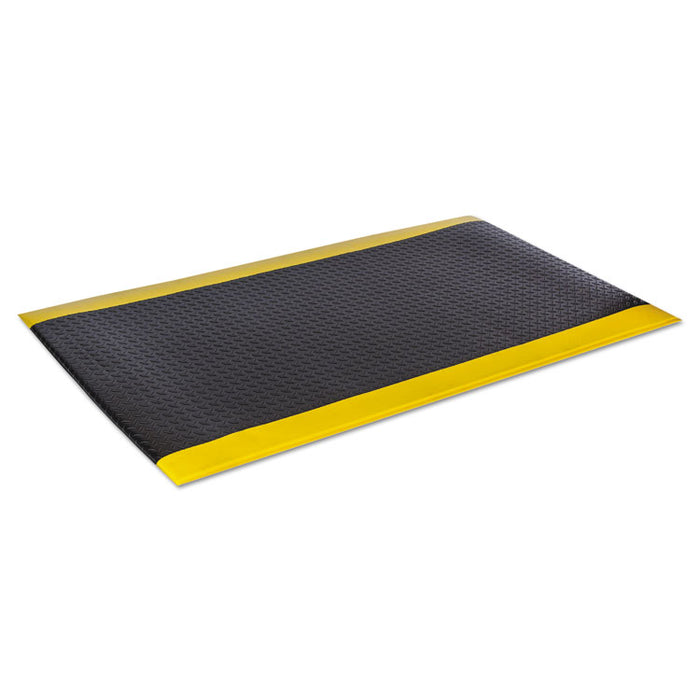 Wear-Bond Comfort-King Anti-Fatigue Mat, Diamond Emboss, 24 x 36, Black/Yellow