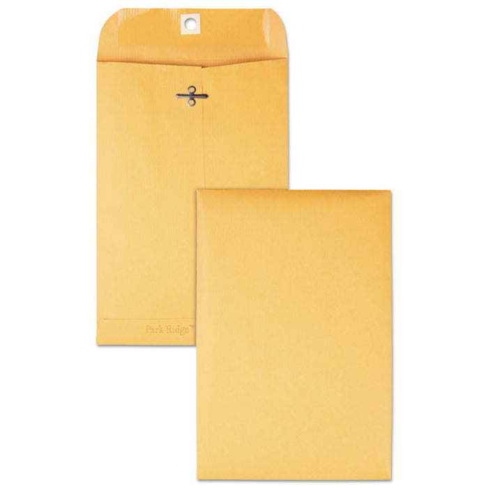 Park Ridge Kraft Clasp Envelope, #55, Cheese Blade Flap, Clasp/Gummed Closure, 6 x 9, Brown Kraft, 100/Box