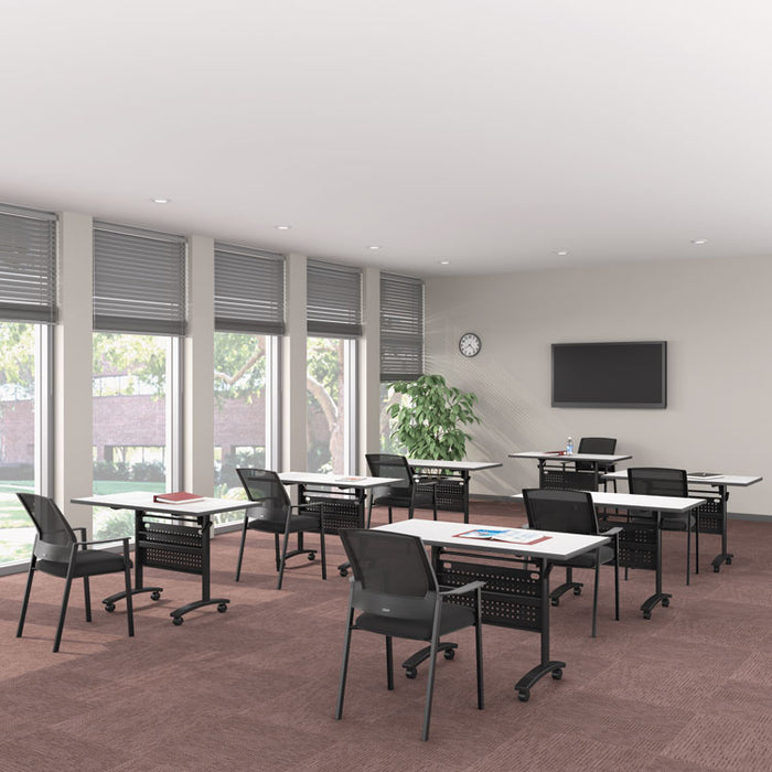 Reversible Laminate Table Top, Rectangular, 47 5/8w x 23 5/8d, White/Gray