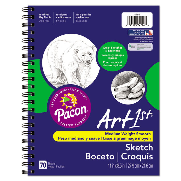 Art1st Sketch Diary, 60 lb, 11 x 8.5, White, 70 Sheets