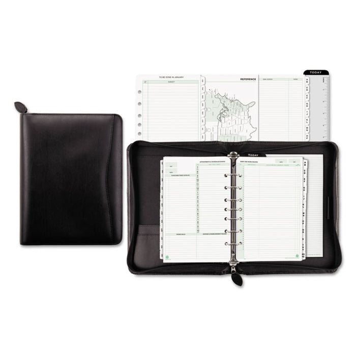Recycled Bonded Leather Starter Set, 8 1/2 x 5 1/2, Black Cover