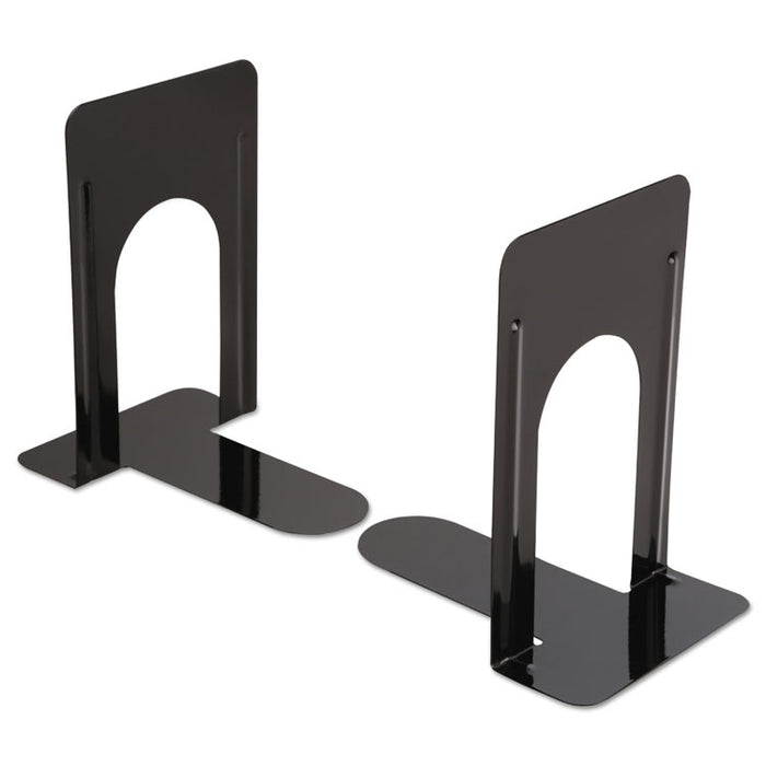 Economy Bookends, Standard, 5.88 x 8.25 x 9, Heavy Gauge Steel, Black, 1 Pair
