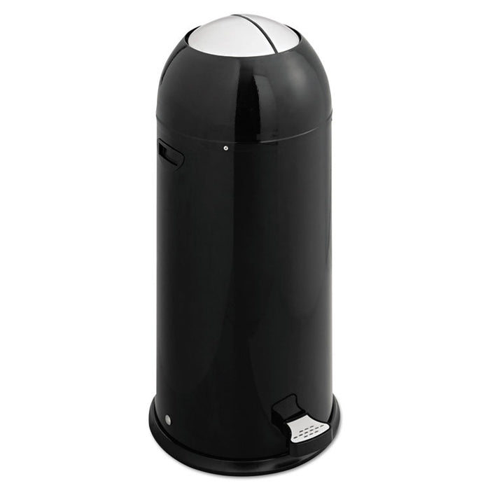 Shutter Cans, Round, Steel, 14 gal, Black/Stainless Steel