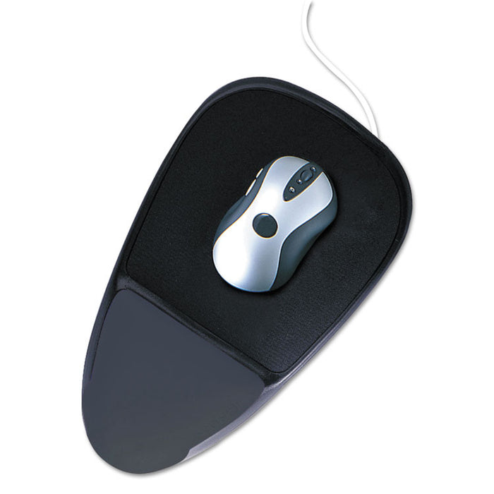 Proline Mouse Pad w/Wrist Rest, Nonskid Base, 7 1/2 x 13, Black