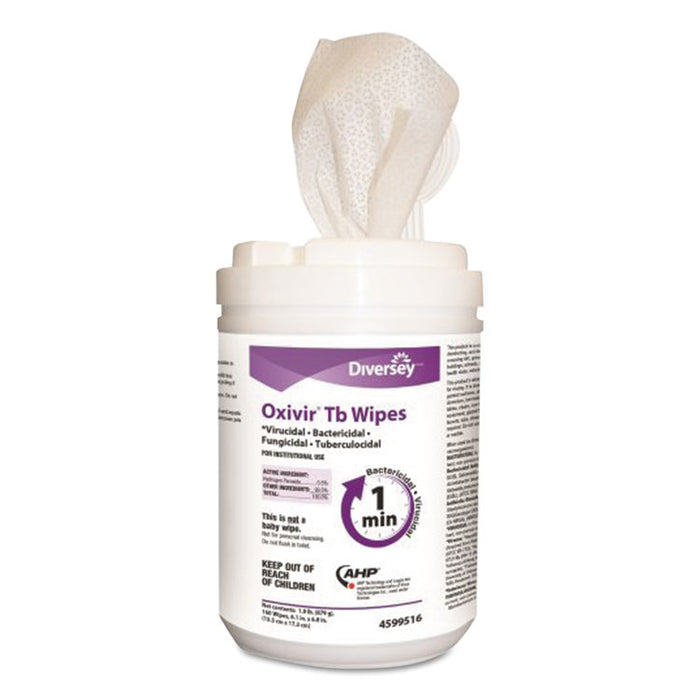 Oxivir TB Disinfectant Wipes, 7 x 6, White, 160/Canister, 12 Canisters/Carton