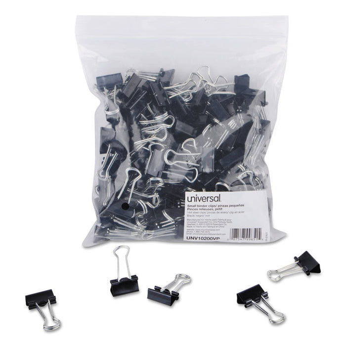 Binder Clip Zip-Seal Bag Value Pack, Small, Black/Silver, 144/Pack