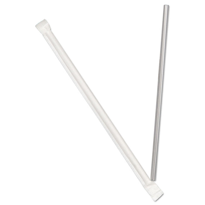 Jumbo Straws, 7 3/4", Plastic, Translucent, 500/Box