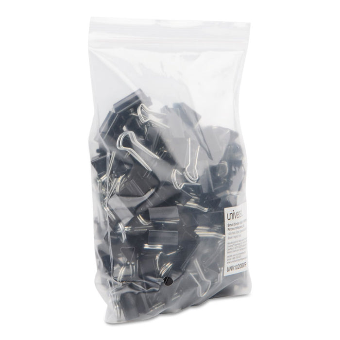 Binder Clip Zip-Seal Bag Value Pack, Small, Black/Silver, 144/Pack