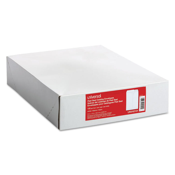 Peel Seal Strip Catalog Envelope, #13 1/2, Squar Flap, Self-Adhesive Closure, 10 x 13, White, 100/Box