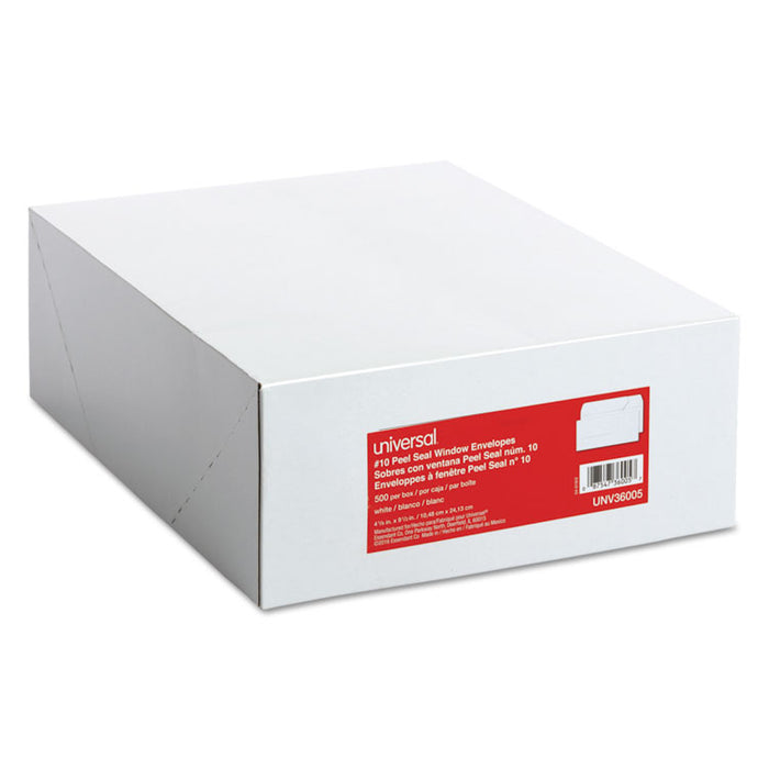 Peel Seal Strip Business Envelope, #10, Square Flap, Self-Adhesive Closure, 4.13 x 9.5, White, 500/Box