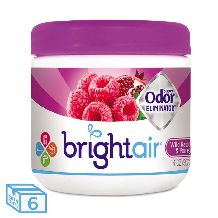 Super Odor Eliminator, Wild Raspberry and Pomegranate, 14 oz Jar, 6/Carton