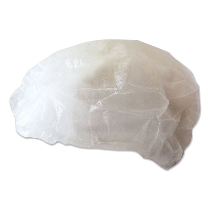 Disposable Bouffant Caps, 19", Medium, White, 100/Pack