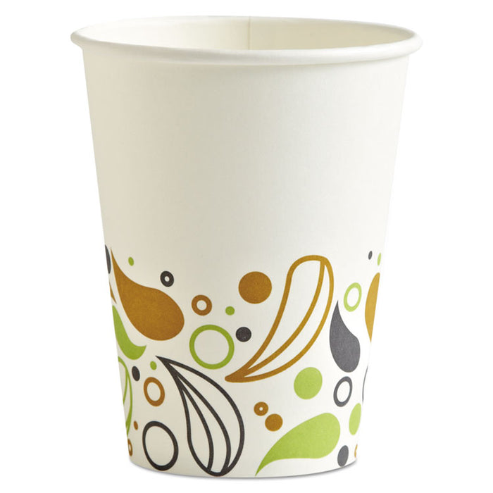 Convenience Pack Paper Hot Cups, 12 oz, Deerfield Print, 9 Cups/Sleeve, 25 Sleeves/Carton