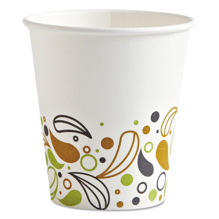 Convenience Pack Paper Hot Cups, 10 oz, Deerfield Print, 9 Cups/Sleeve, 29 Sleeves/Carton