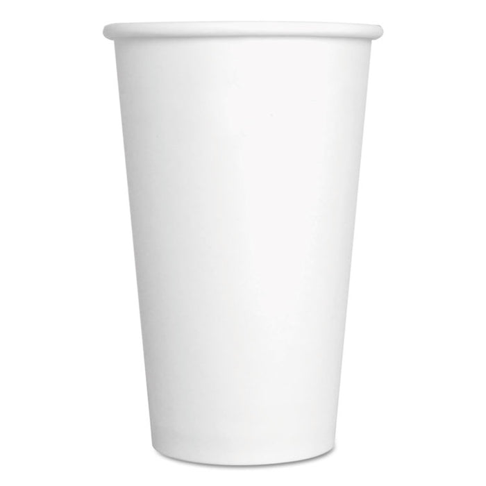 Convenience Pack Paper Hot Cups, 16 oz, White, 9 Cups/Sleeve, 20 Sleeves/Carton