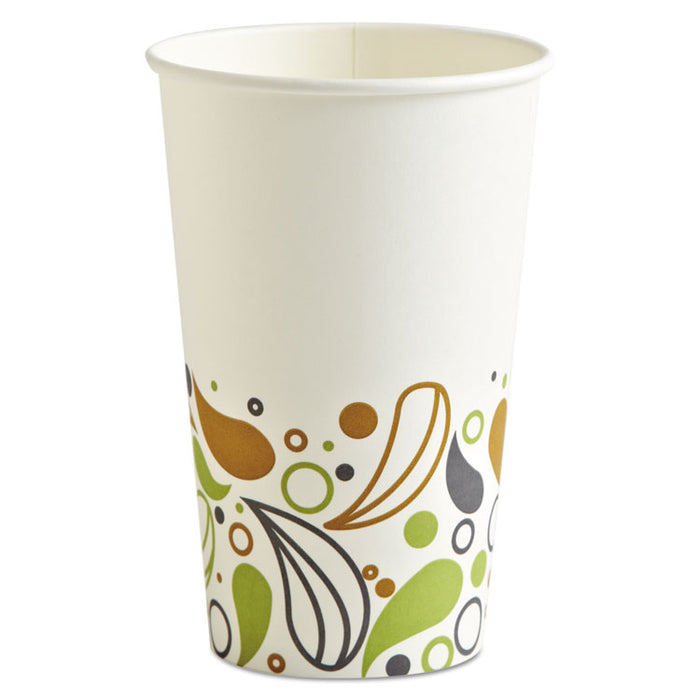 Convenience Pack Paper Hot Cups, 16 oz, Deerfield Print, 9 Cups/Sleeve, 20 Sleeves/Carton