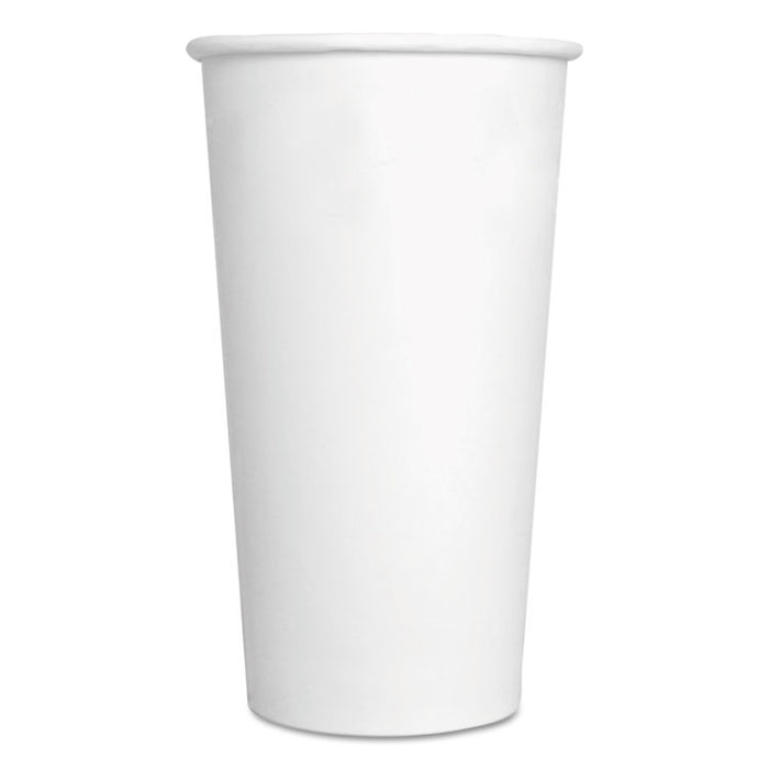 Convenience Pack Paper Hot Cups, 20 oz, White, 9 Cups/Sleeve, 15 Sleeves/Carton