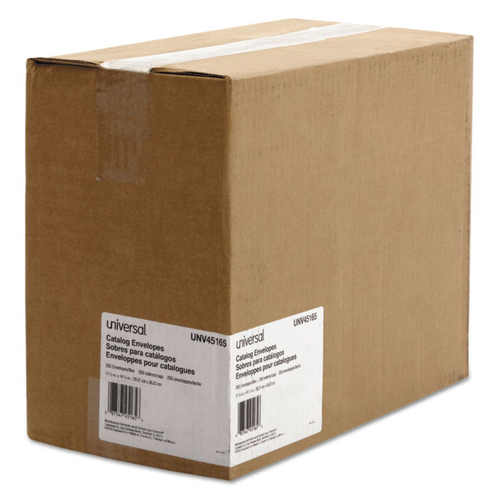 Catalog Envelope, 28 lb Bond Weight Kraft, #14 1/2, Square Flap, Gummed Closure, 11.5 x 14.5, Brown Kraft, 250/Box
