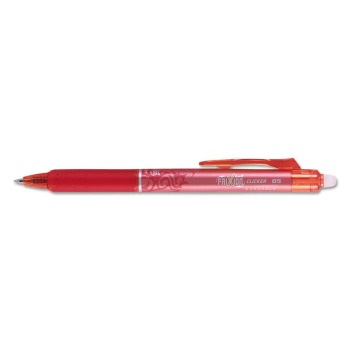 FriXion Clicker Erasable Retractable Gel Pen, 0.5mm, Red Ink/Barrel, Dozen