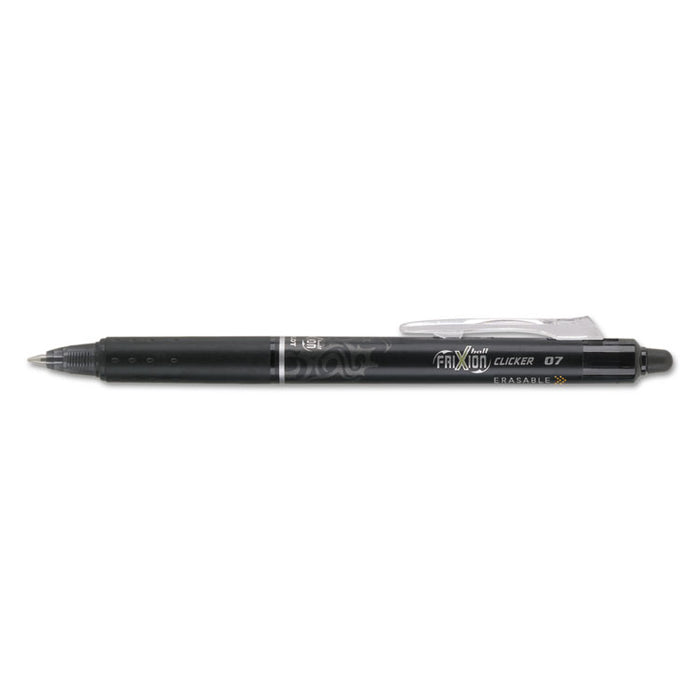 FriXion Clicker Erasable Gel Pen, Retractable, Fine 0.7 mm, Black Ink, Black Barrel