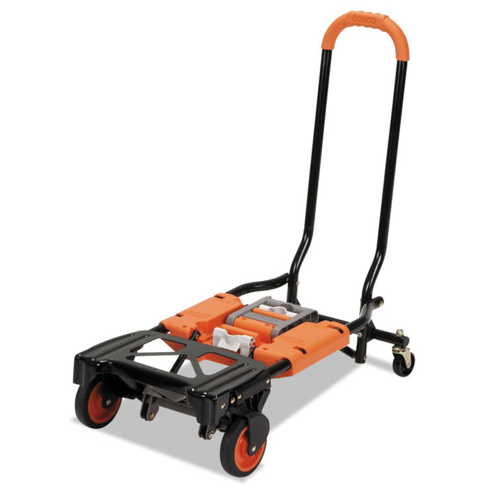 2-in-1 Multi-Position Hand Truck and Cart, 16.63 x 12.75 x 49.25, Gray/Orange