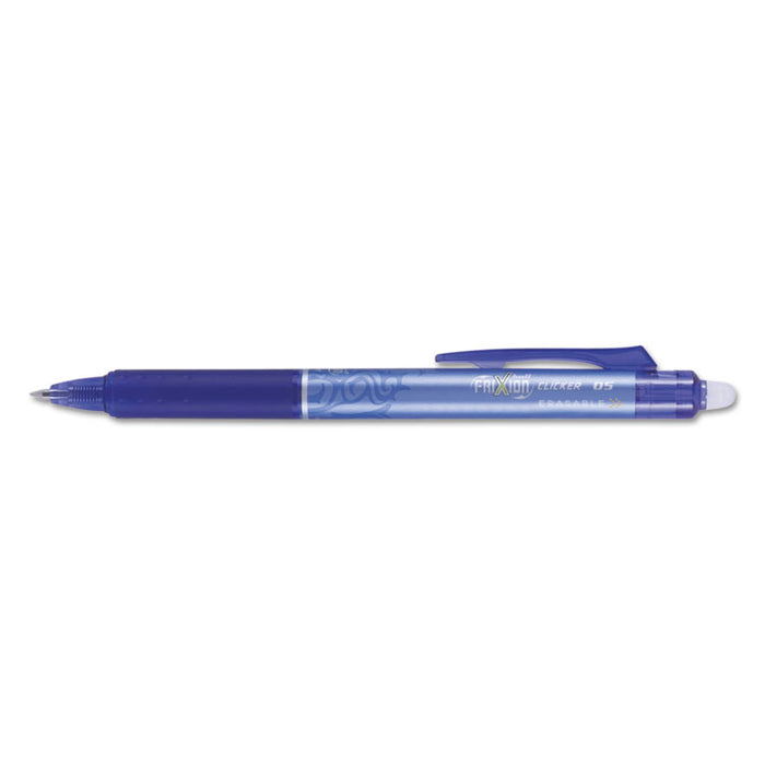 FriXion Clicker Erasable Retractable Gel Pen, 0.5mm, Blue Ink/Barrel, Dozen