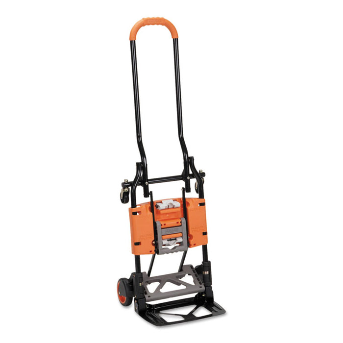 2-in-1 Multi-Position Hand Truck and Cart, 16.63 x 12.75 x 49.25, Gray/Orange