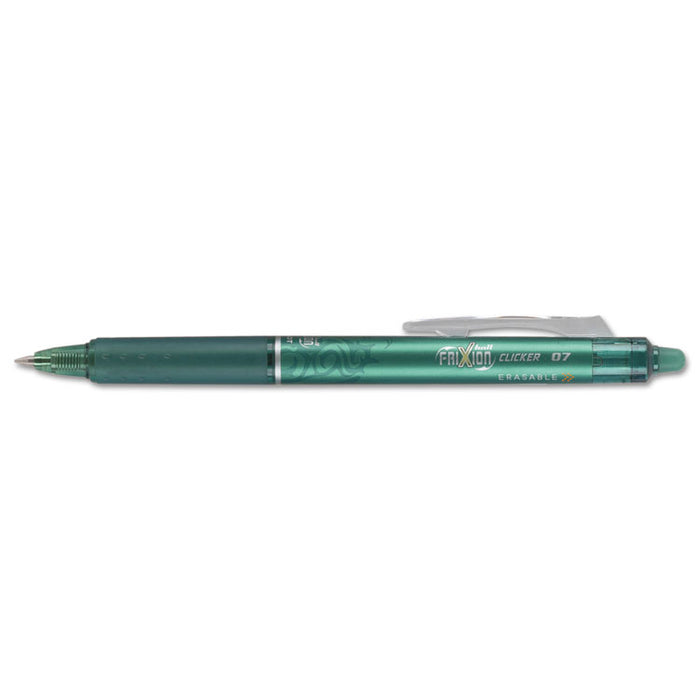 FriXion Clicker Erasable Retractable Gel Pen, 0.7mm, Green Ink/Barrel, Dozen