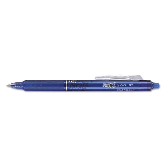 FriXion Clicker Erasable Gel Pen, Retractable, Fine 0.7 mm, Blue Ink, Blue Barrel