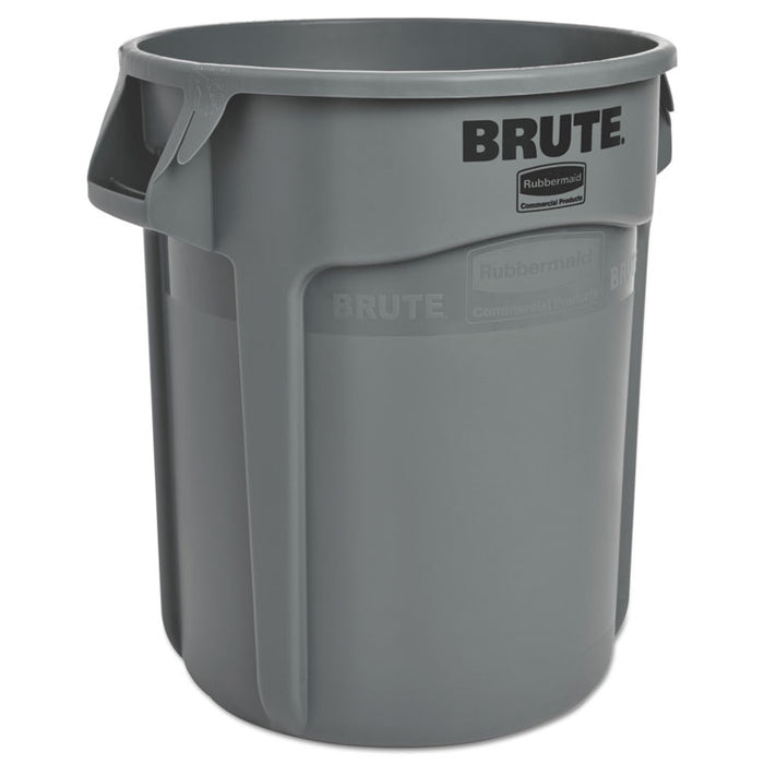Round Brute Container, Plastic, 20 gal, Gray