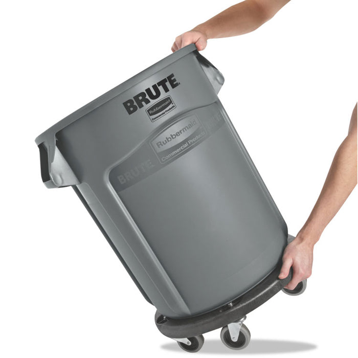 Round Brute Container, Plastic, 20 gal, Gray