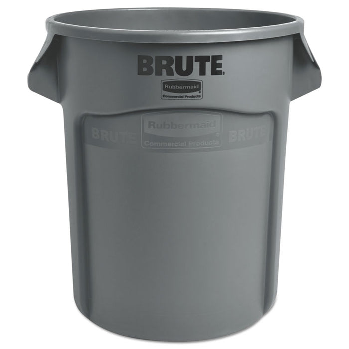 Round Brute Container, Plastic, 20 gal, Gray