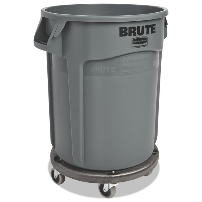 Round Brute Container, Plastic, 20 gal, Gray