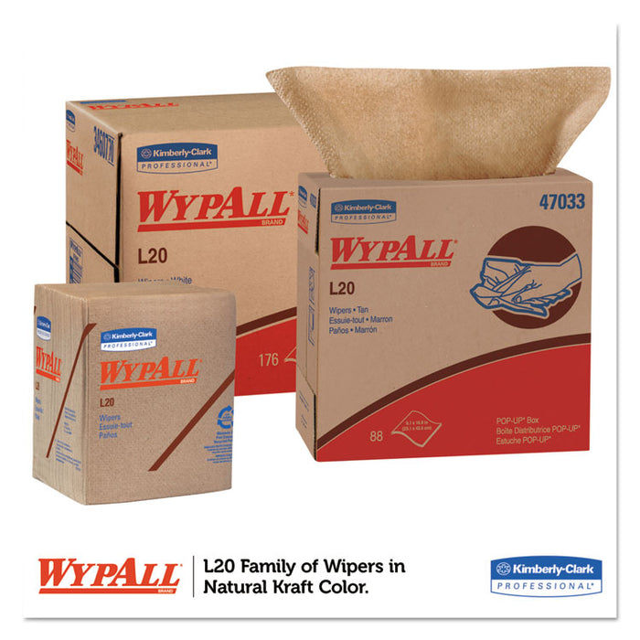 L20 Towels, POP-UP Box, 2-Ply, 9 1/10 x 16 4/5, Brown, 88/Box, 10 Boxes/Carton