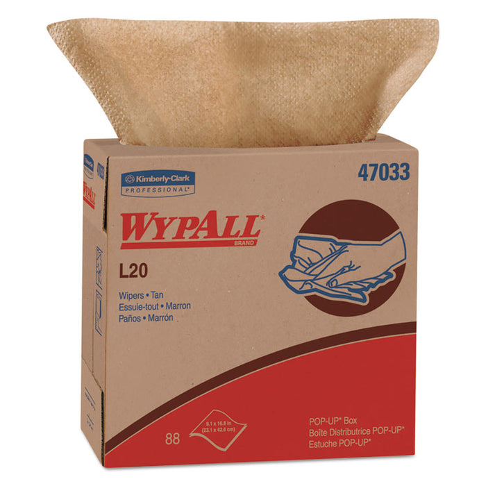 L20 Towels, POP-UP Box, 2-Ply, 9 1/10 x 16 4/5, Brown, 88/Box, 10 Boxes/Carton