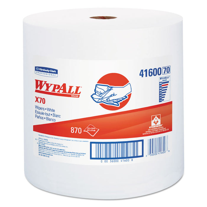 X70 Cloths, Jumbo Roll, Perf., 12.4 x 12.2, White, 870 Towels/Roll