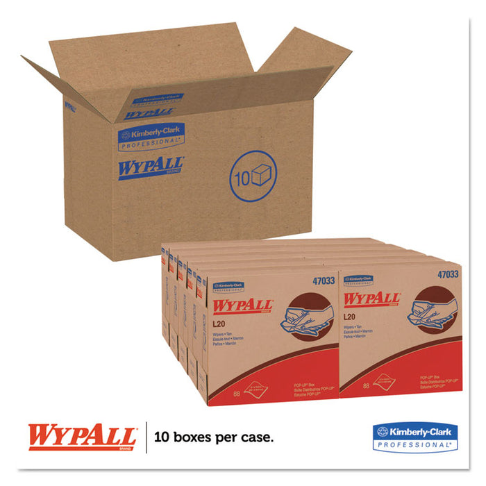 L20 Towels, POP-UP Box, 2-Ply, 9 1/10 x 16 4/5, Brown, 88/Box, 10 Boxes/Carton