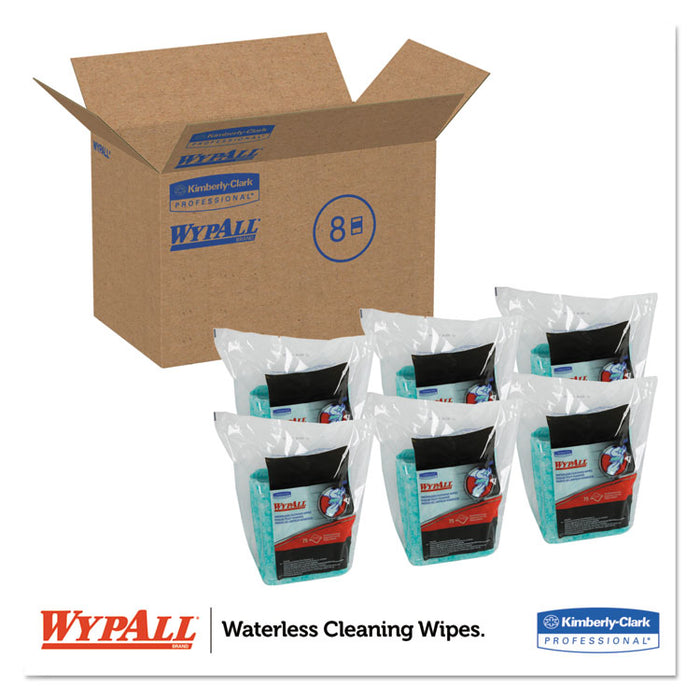 Waterless Cleaning Wipes Refill Bags, 12 x 9, 75/Pack