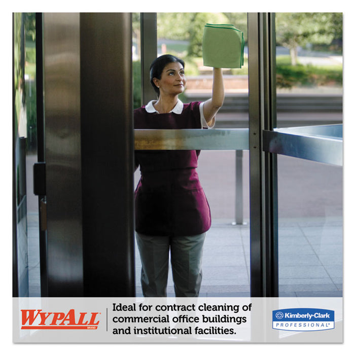 Microfiber Cloths, Reusable, 15.75 x 15.75, Green, 24/Carton