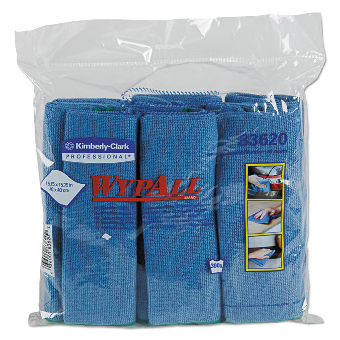 Microfiber Cloths, Reusable, 15 3/4 x 15 3/4, Blue, 24/Carton